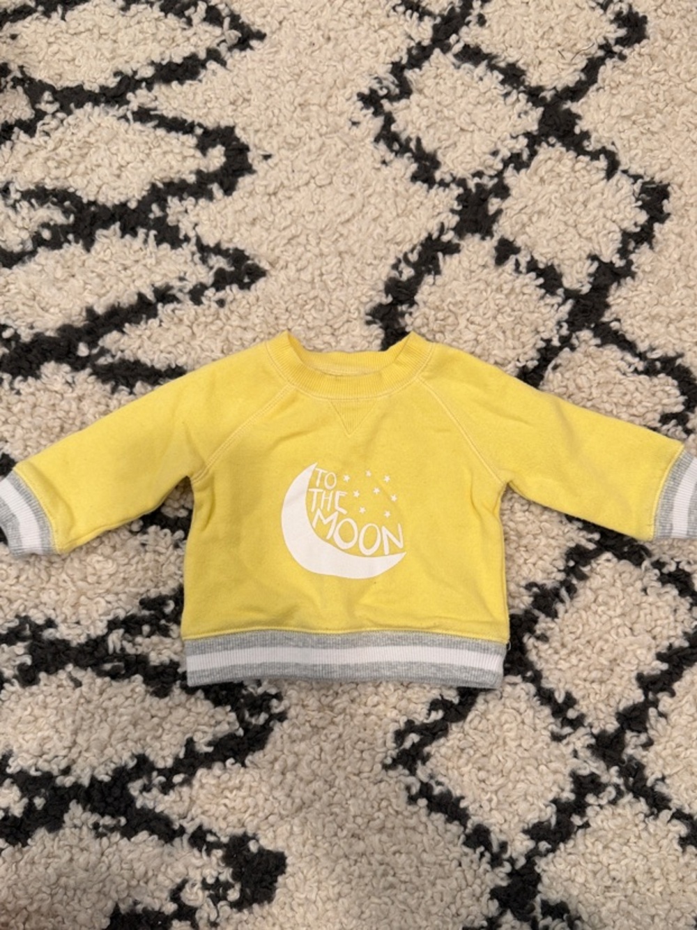 Janie and Jack Yellow 'To The Moon' Sweatshirt with Gray Trim
